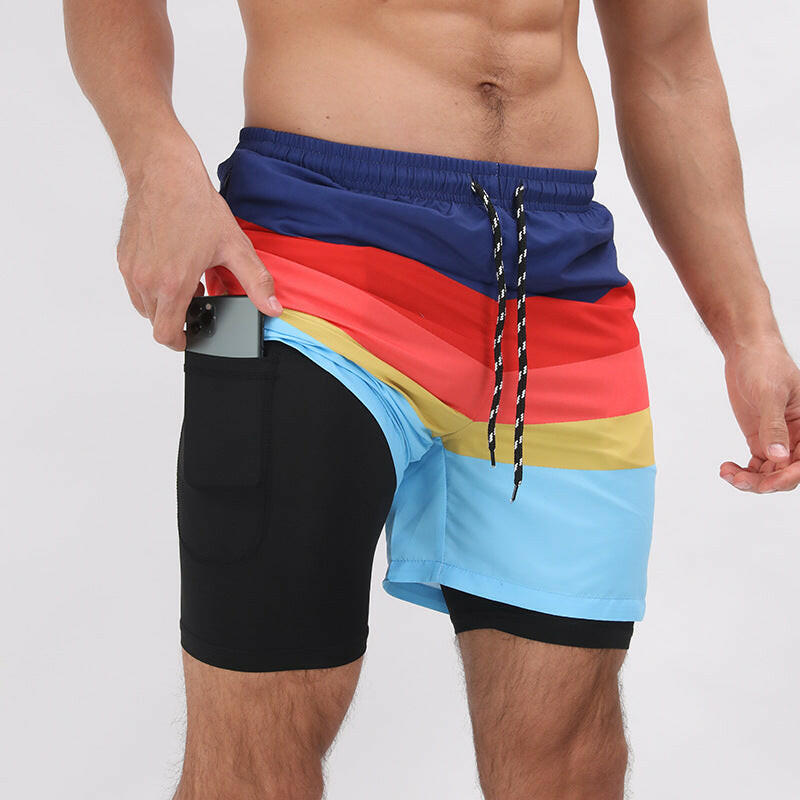 Printed Beach Shorts Double Layer Casual Sport Shorts - muscleflexzone