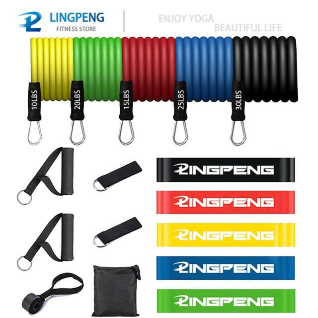 Fitness Resistance Rubber Band Yoga Elastic Band Upgrade Training Bar Set - muscleflexzone