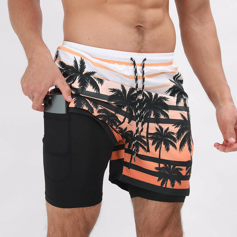 Printed Beach Shorts Double Layer Casual Sport Shorts - muscleflexzone