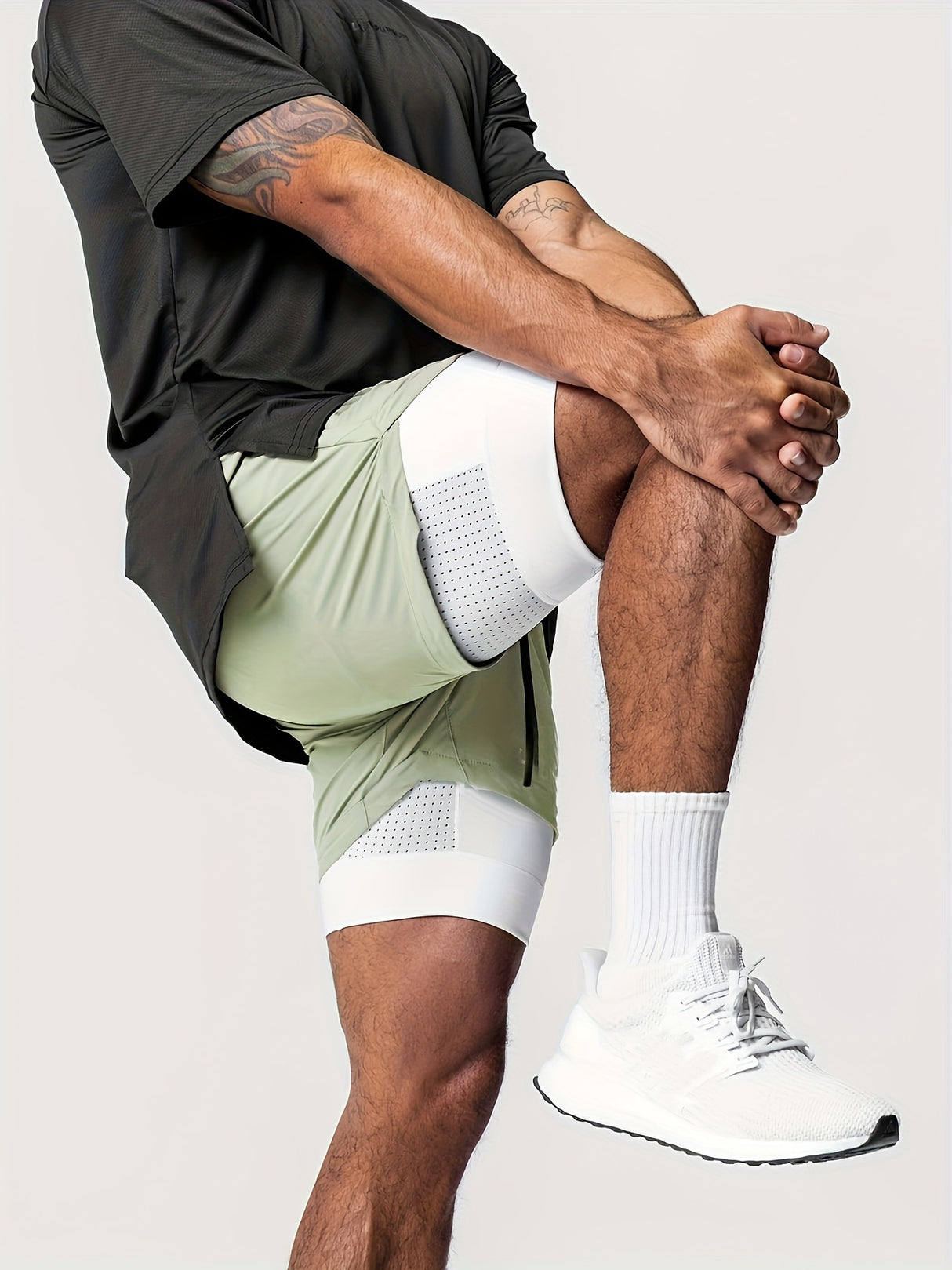 Men's 2-in-1 Double Layer Shorts With Inner Pocket - muscleflexzone