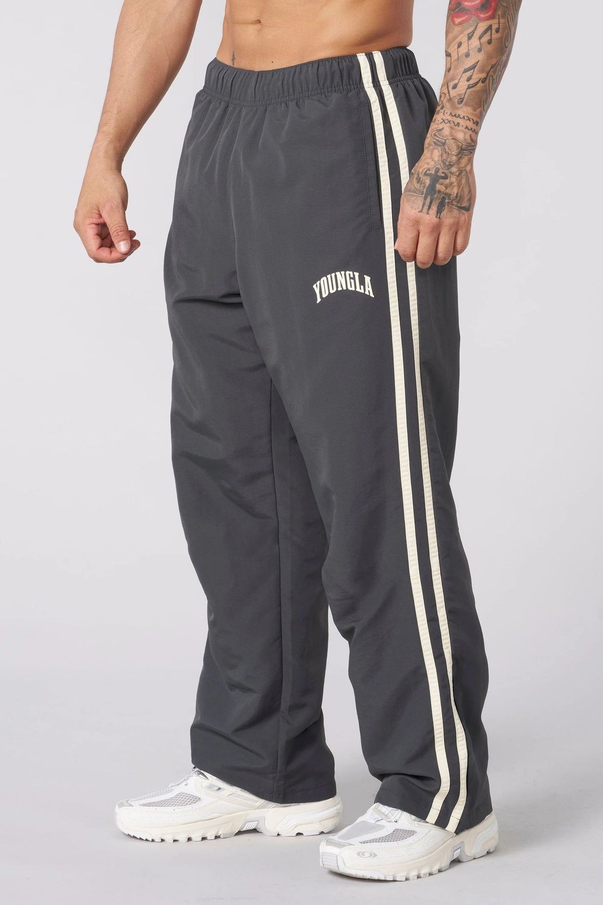 Double-strip stitched printed casual pants - muscleflexzone