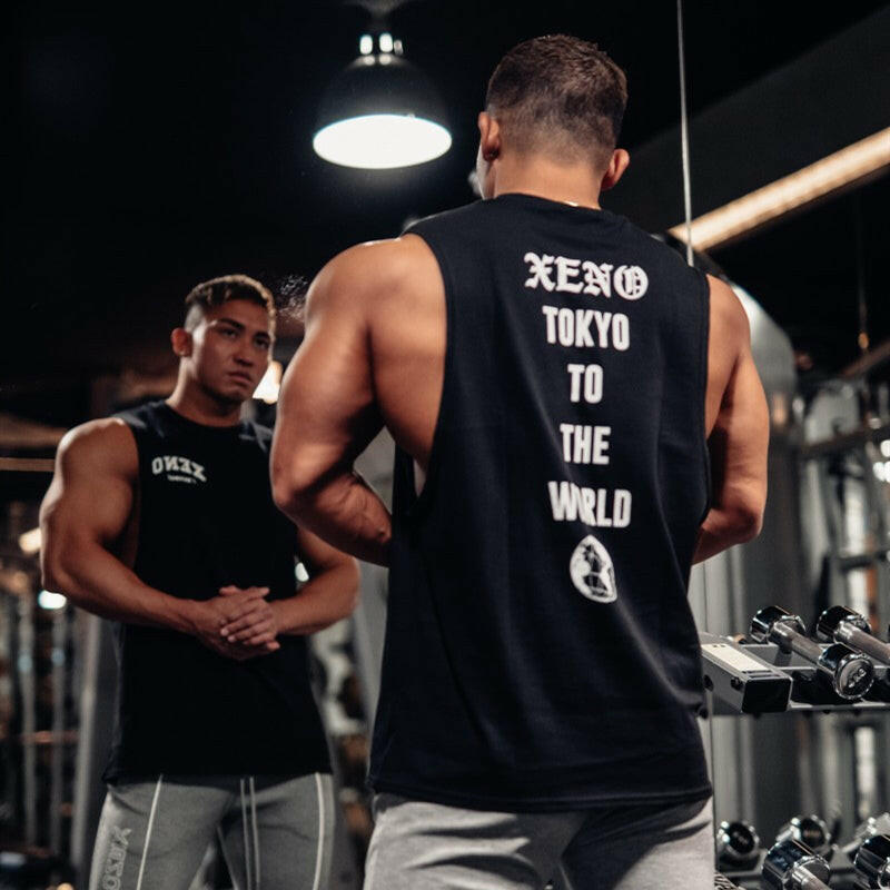 Summer Men's Sleeveless Fitness T-shirt Training Vest - muscleflexzone