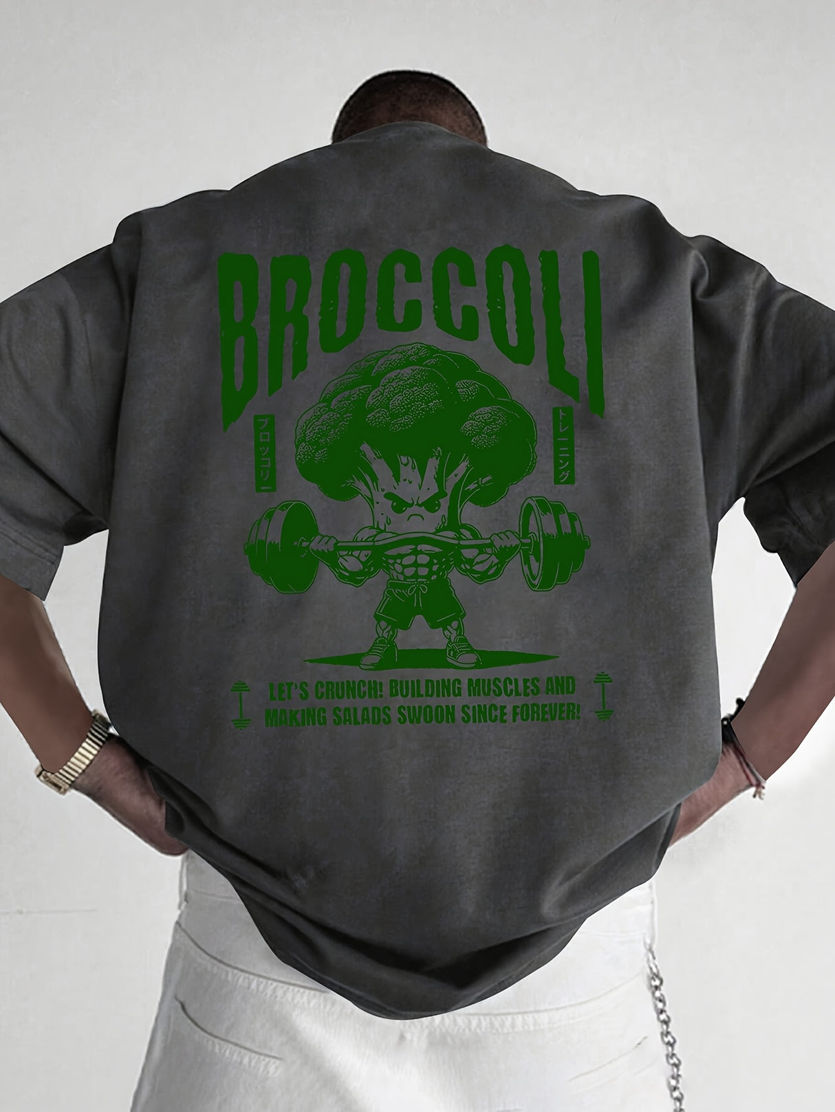 MFZ Men's Summer Casual Short Sleeve T-Shirt with Funny Broccoli Graphic Print - muscleflexzone