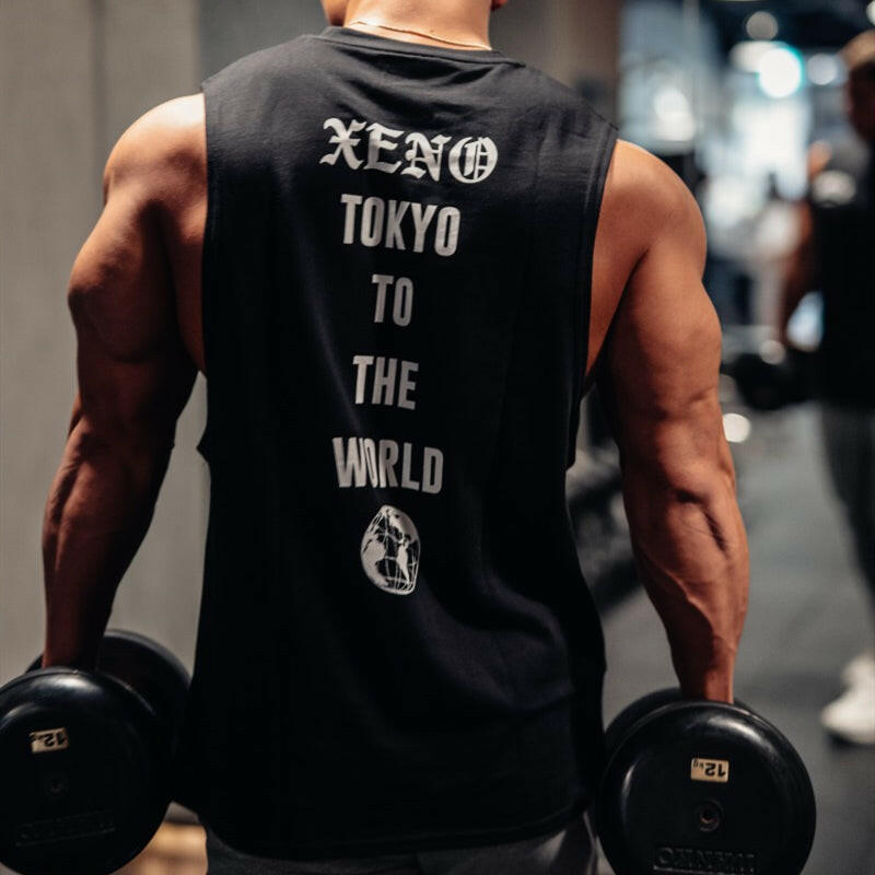 Summer Men's Sleeveless Fitness T-shirt Training Vest - muscleflexzone