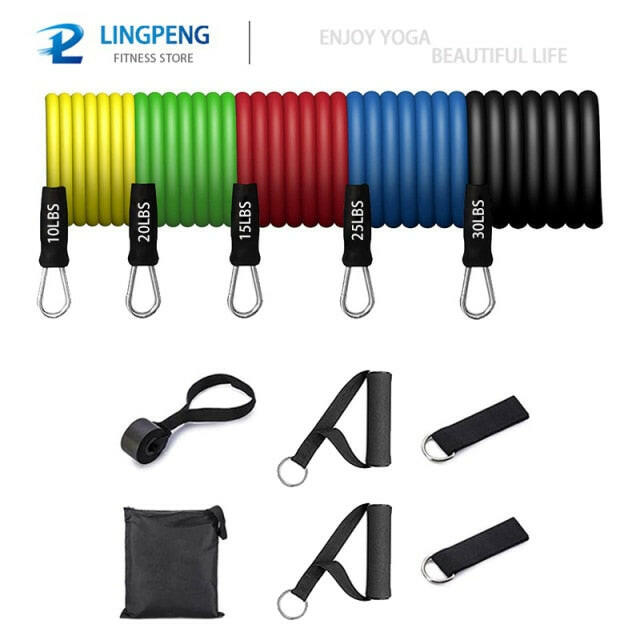 Fitness Resistance Rubber Band Yoga Elastic Band Upgrade Training Bar Set - muscleflexzone