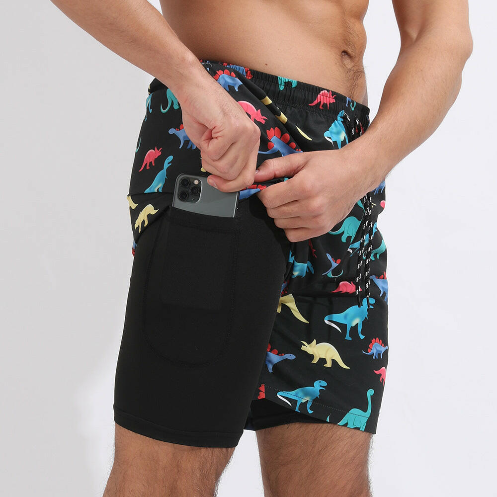 Printed Beach Shorts Double Layer Casual Sport Shorts - muscleflexzone
