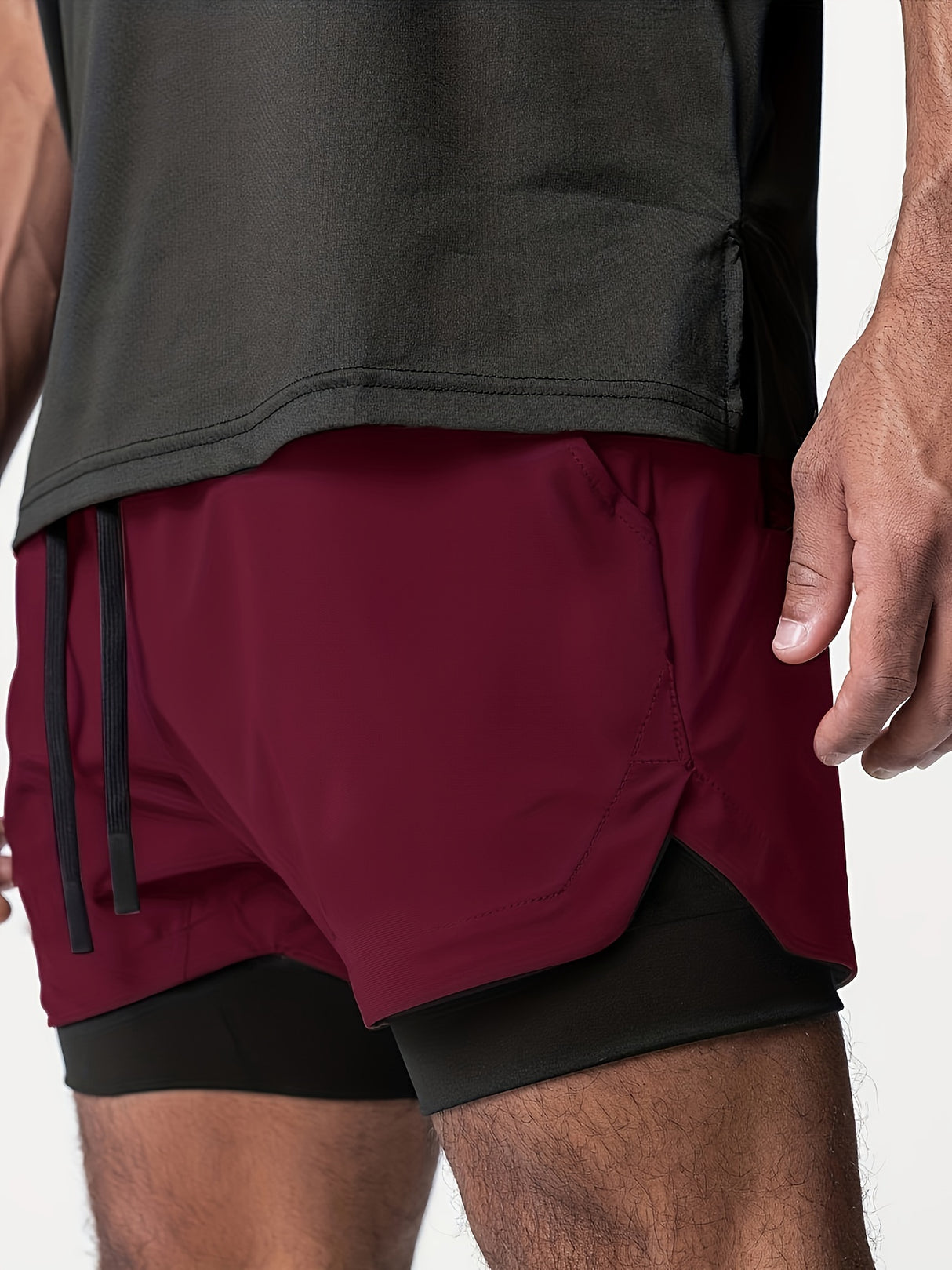 Men's 2-in-1 Double Layer Shorts With Inner Pocket - muscleflexzone