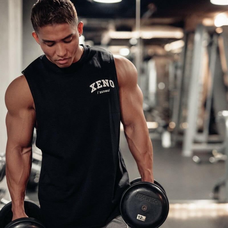 Summer Men's Sleeveless Fitness T-shirt Training Vest - muscleflexzone