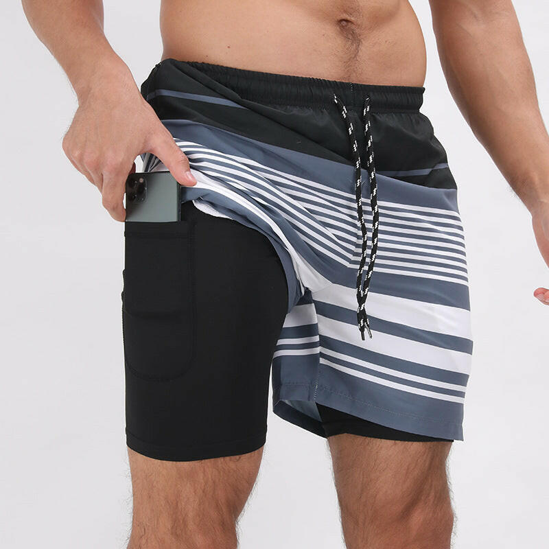 Printed Beach Shorts Double Layer Casual Sport Shorts - muscleflexzone