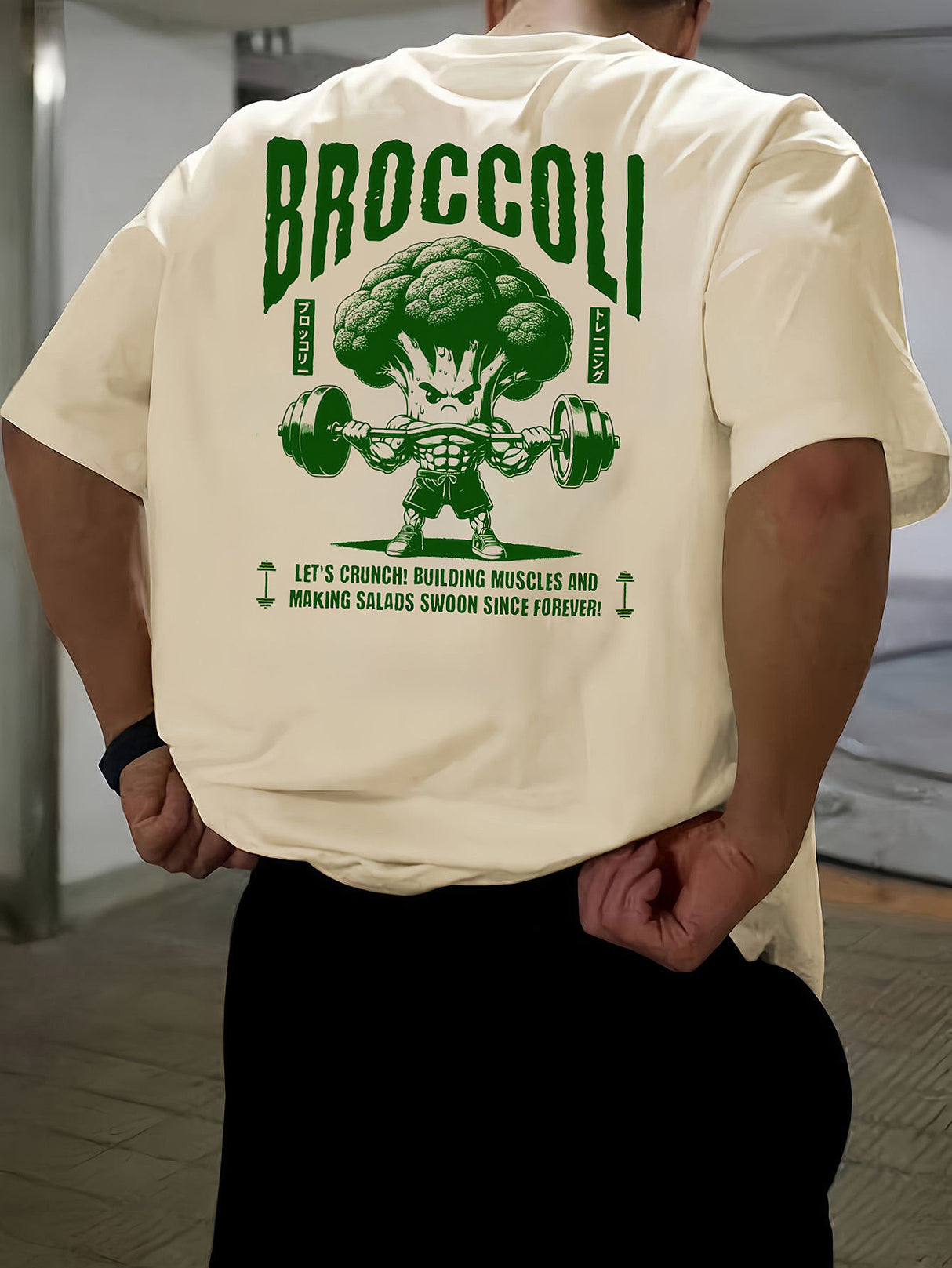 MFZ Men's Summer Casual Short Sleeve T-Shirt with Funny Broccoli Graphic Print - muscleflexzone