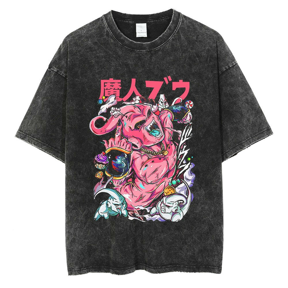 Dragon Ball Oversized Washed Anime T-shirts - muscleflexzone