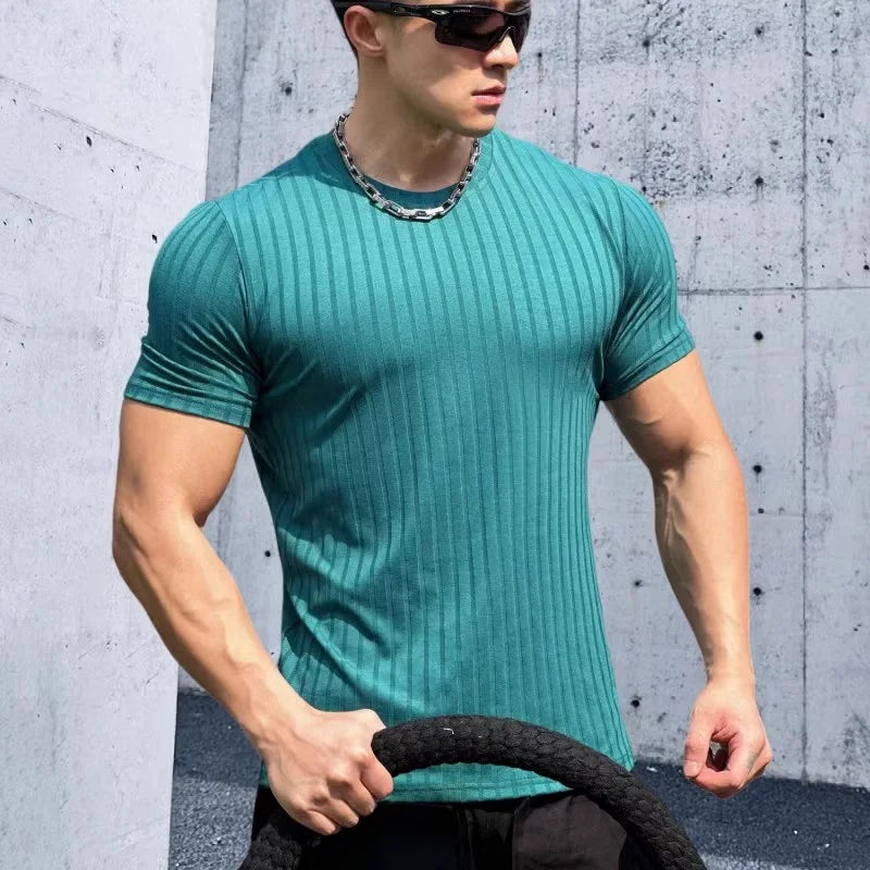 MFZ Round Collar elasticity Fitness T-shirt - muscleflexzone