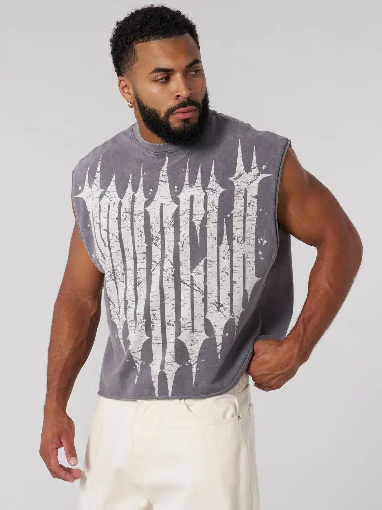 Men's Cotton Tank Top Short O-Neck - muscleflexzone