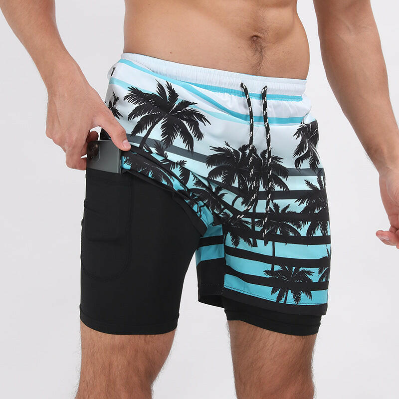 Printed Beach Shorts Double Layer Casual Sport Shorts - muscleflexzone