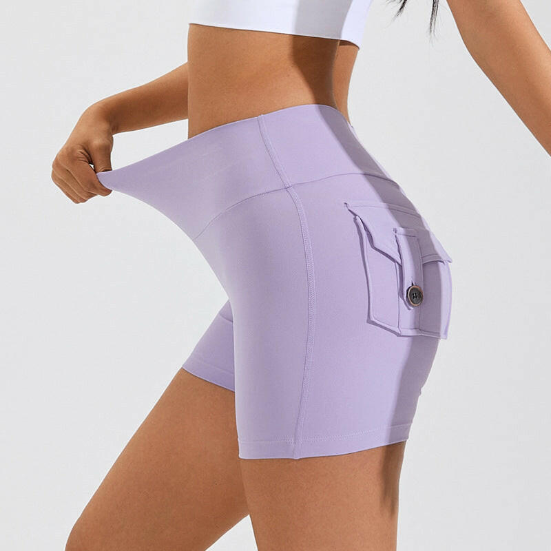 High Waist Hip Lifting Shorts With Pockets - muscleflexzone