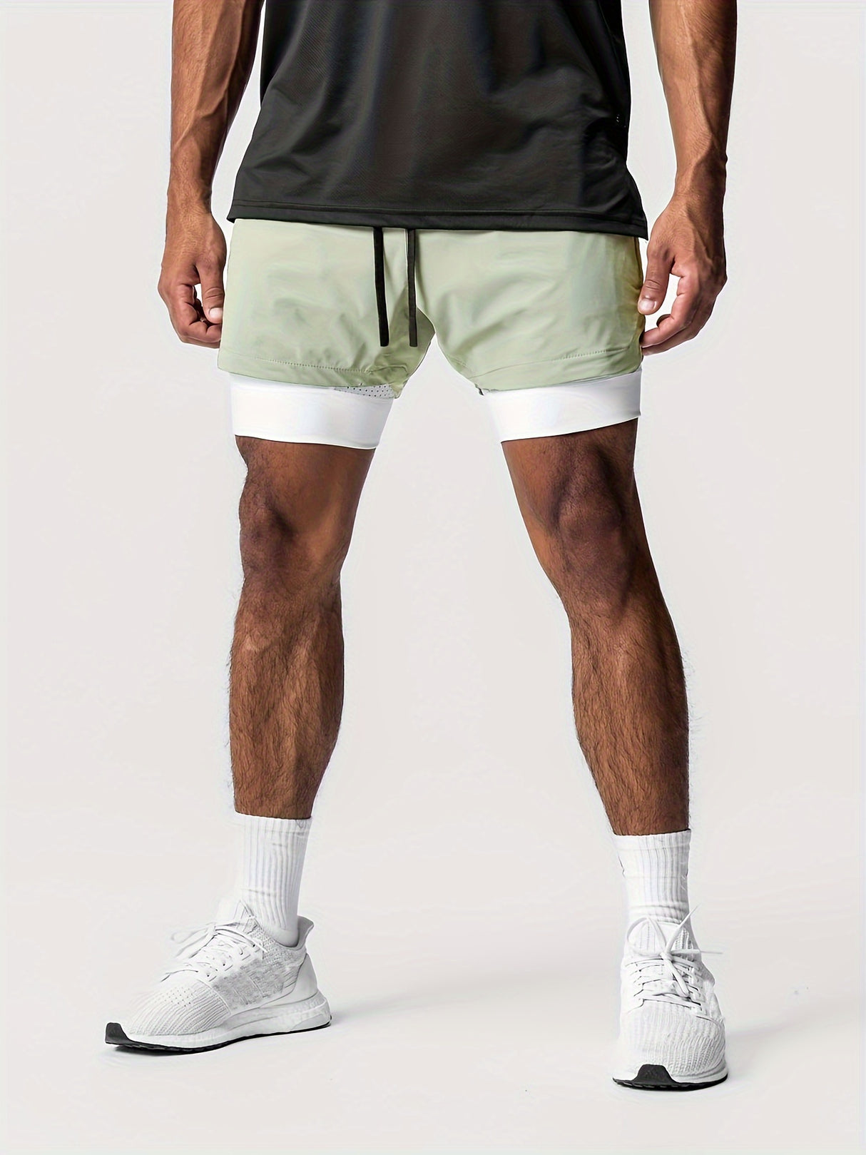 Men's 2-in-1 Double Layer Shorts With Inner Pocket - muscleflexzone