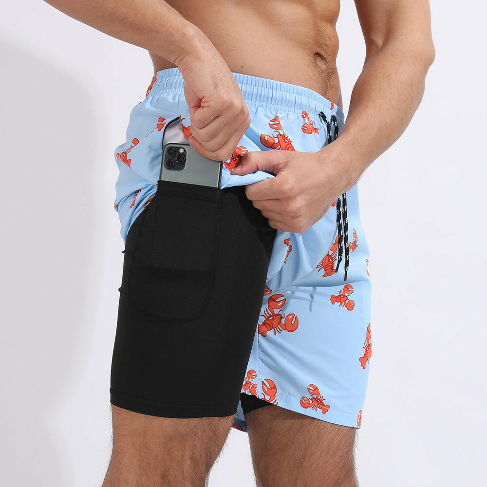 Printed Beach Shorts Double Layer Casual Sport Shorts - muscleflexzone