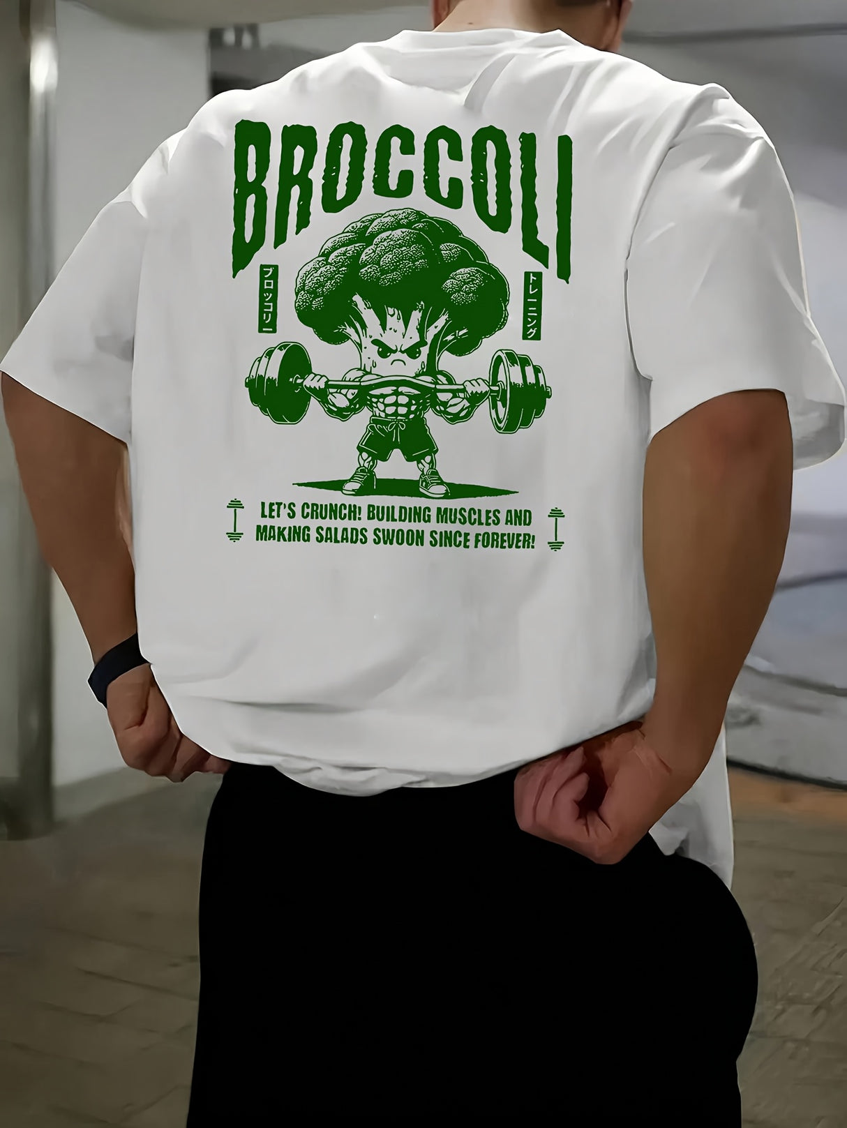 MFZ Men's Summer Casual Short Sleeve T-Shirt with Funny Broccoli Graphic Print - muscleflexzone