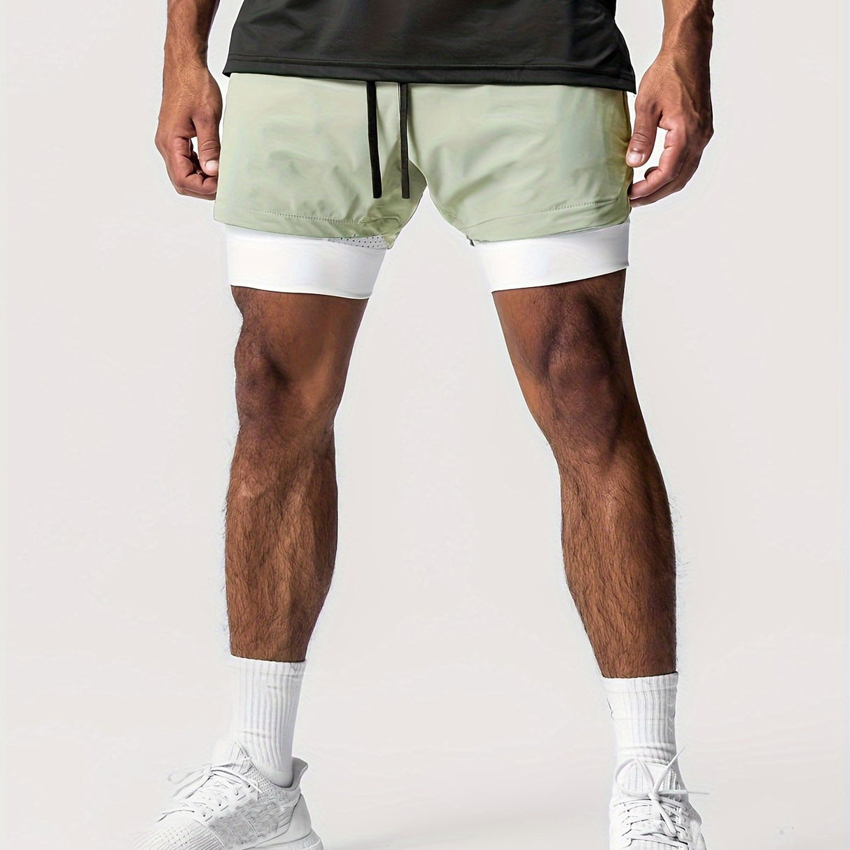 Men's 2-in-1 Double Layer Shorts With Inner Pocket - muscleflexzone