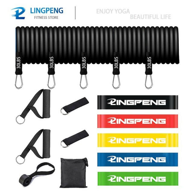 Fitness Resistance Rubber Band Yoga Elastic Band Upgrade Training Bar Set - muscleflexzone