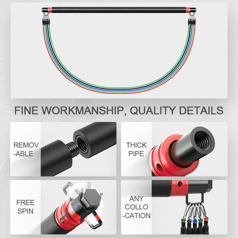 Fitness Resistance Rubber Band Yoga Elastic Band Upgrade Training Bar Set - muscleflexzone