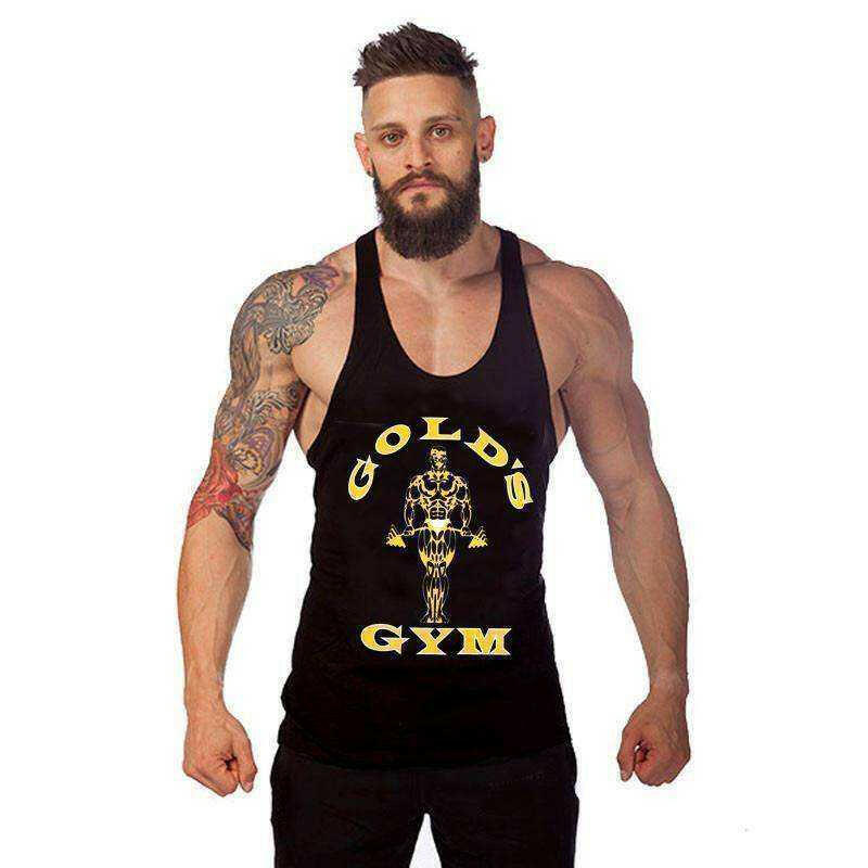 Men's Golds Aesthetic Gym Tank Top Men - muscleflexzone
