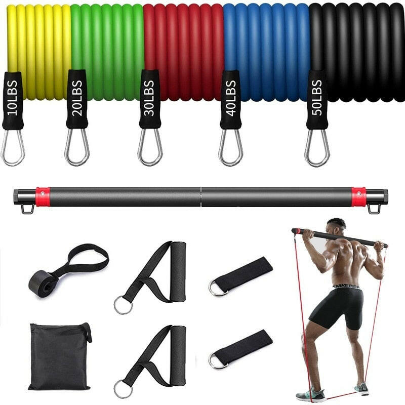 Fitness Resistance Rubber Band Yoga Elastic Band Upgrade Training Bar Set - muscleflexzone