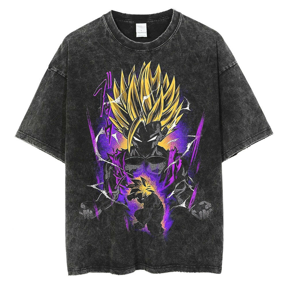 Dragon Ball Oversized Washed Anime T-shirts - muscleflexzone