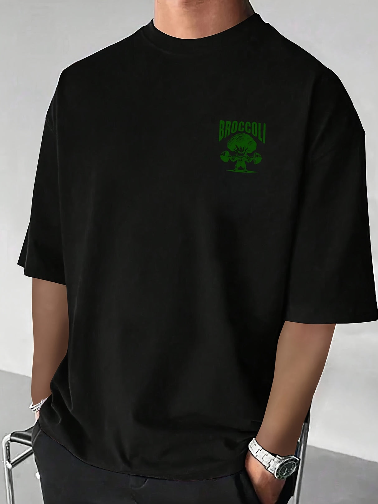 MFZ Men's Summer Casual Short Sleeve T-Shirt with Funny Broccoli Graphic Print - muscleflexzone