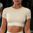 Sport Set Fitness Women Running Leggings Short Sleeve Tops - muscleflexzone