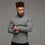 Men's Long Sleeve T-shirt Fitness High Collar Knitted Bottom Shirt - muscleflexzone
