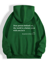 Women's Plush Letter Printed Kangaroo Pocket Drawstring Printed Hoodie Unisex Trendy Hoodies - muscleflexzone