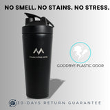MFZ Premium Stainless Steel Protein Shaker Bottle - 750ml - muscleflexzone