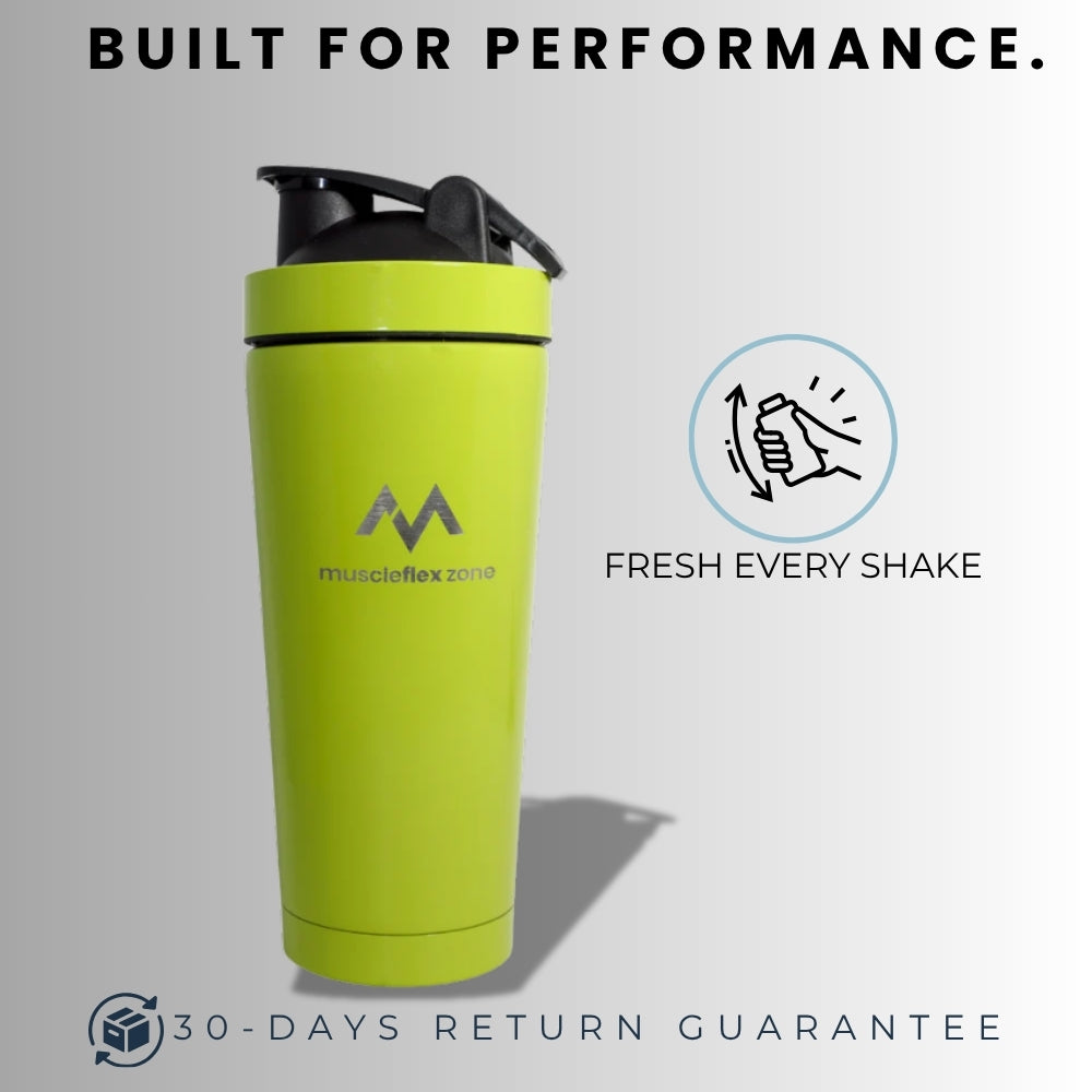 MFZ Premium Stainless Steel Protein Shaker Bottle - 750ml - muscleflexzone