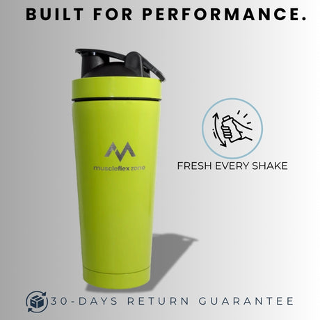 MFZ Premium Stainless Steel Protein Shaker Bottle - 750ml - muscleflexzone