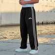 Double-strip stitched printed casual pants - muscleflexzone