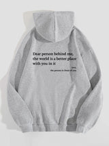 Women's Plush Letter Printed Kangaroo Pocket Drawstring Printed Hoodie Unisex Trendy Hoodies - muscleflexzone