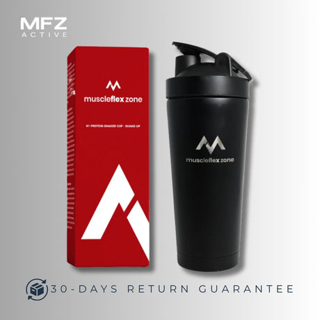 MFZ Premium Stainless Steel Protein Shaker Bottle - 750ml - muscleflexzone