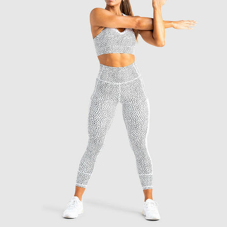 Yoga Patchwork Fitness Suit Spot Print Vest Suit - muscleflexzone