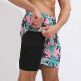 Printed Beach Shorts Double Layer Casual Sport Shorts - muscleflexzone