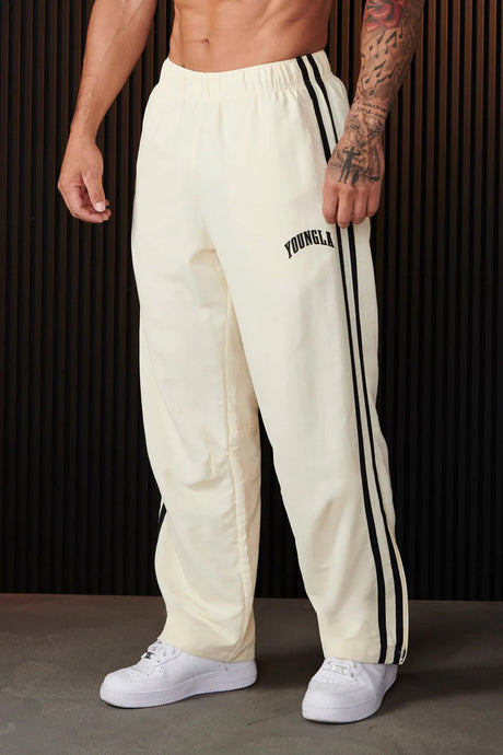 Double-strip stitched printed casual pants - muscleflexzone