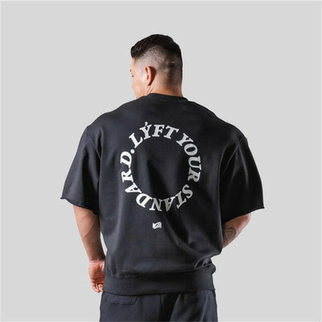 Men's Oversized Half Sleeve Cotton T-Shirt Gym wear LYFT YOUR STANDARDS - muscleflexzone