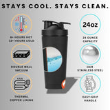 MFZ Premium Stainless Steel Protein Shaker Bottle - 750ml - muscleflexzone