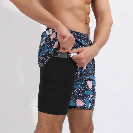 Printed Beach Shorts Double Layer Casual Sport Shorts - muscleflexzone