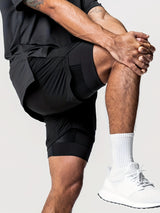Men's 2-in-1 Double Layer Shorts With Inner Pocket - muscleflexzone