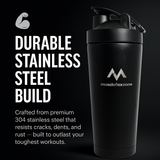 MFZ Premium Stainless Steel Protein Shaker Bottle - 750ml - muscleflexzone
