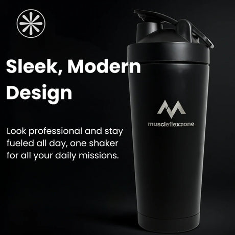 MFZ Premium Stainless Steel Protein Shaker Bottle - 750ml - muscleflexzone