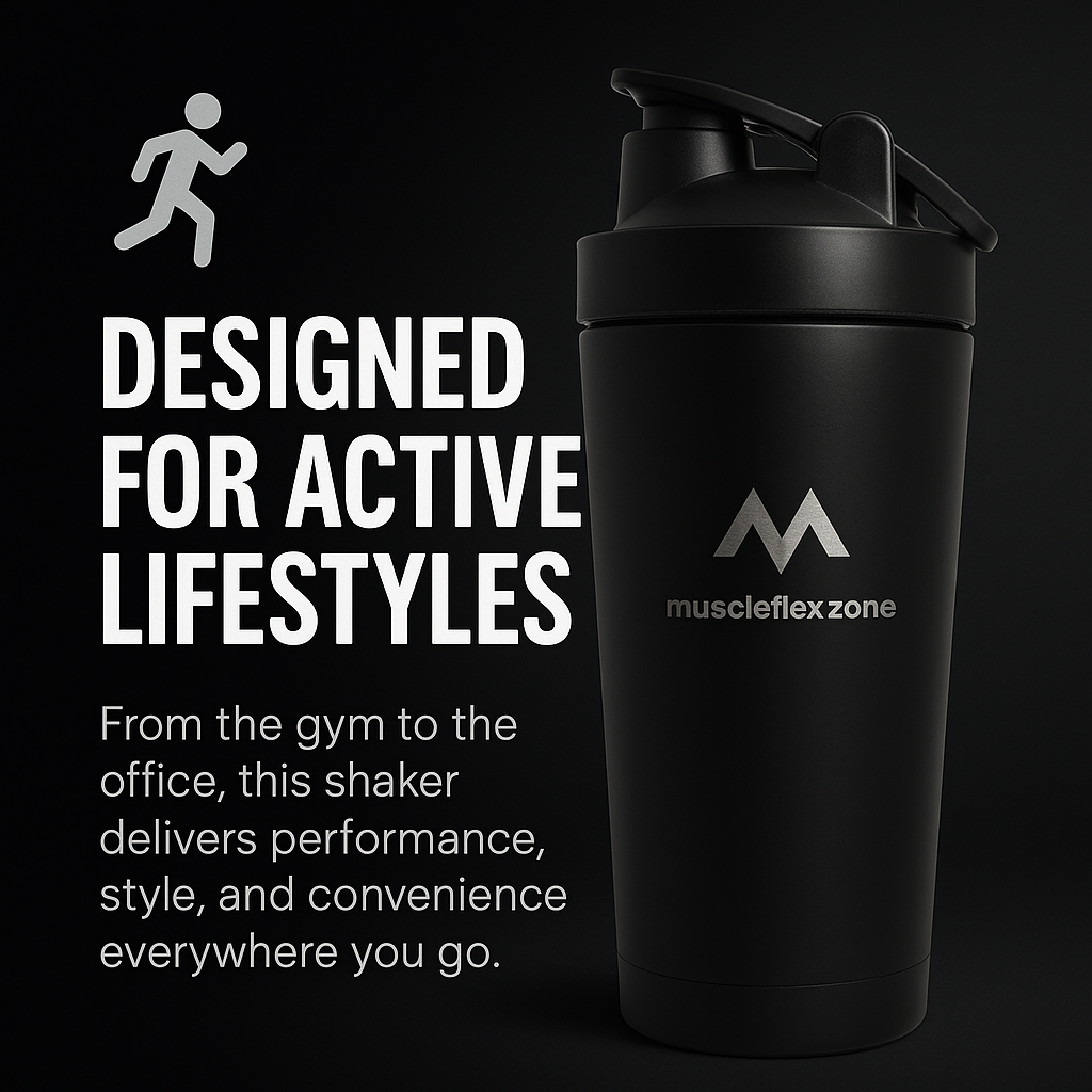 MFZ Premium Stainless Steel Protein Shaker Bottle - 750ml - muscleflexzone