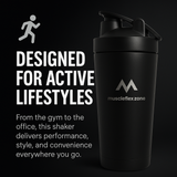 MFZ Premium Stainless Steel Protein Shaker Bottle - 750ml - muscleflexzone