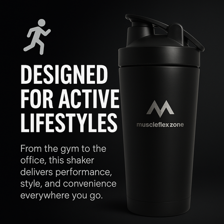 MFZ Premium Stainless Steel Protein Shaker Bottle - 750ml - muscleflexzone